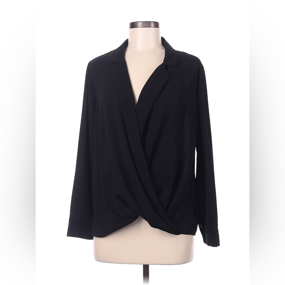 Peyton Jensen Crossover Black Blouse